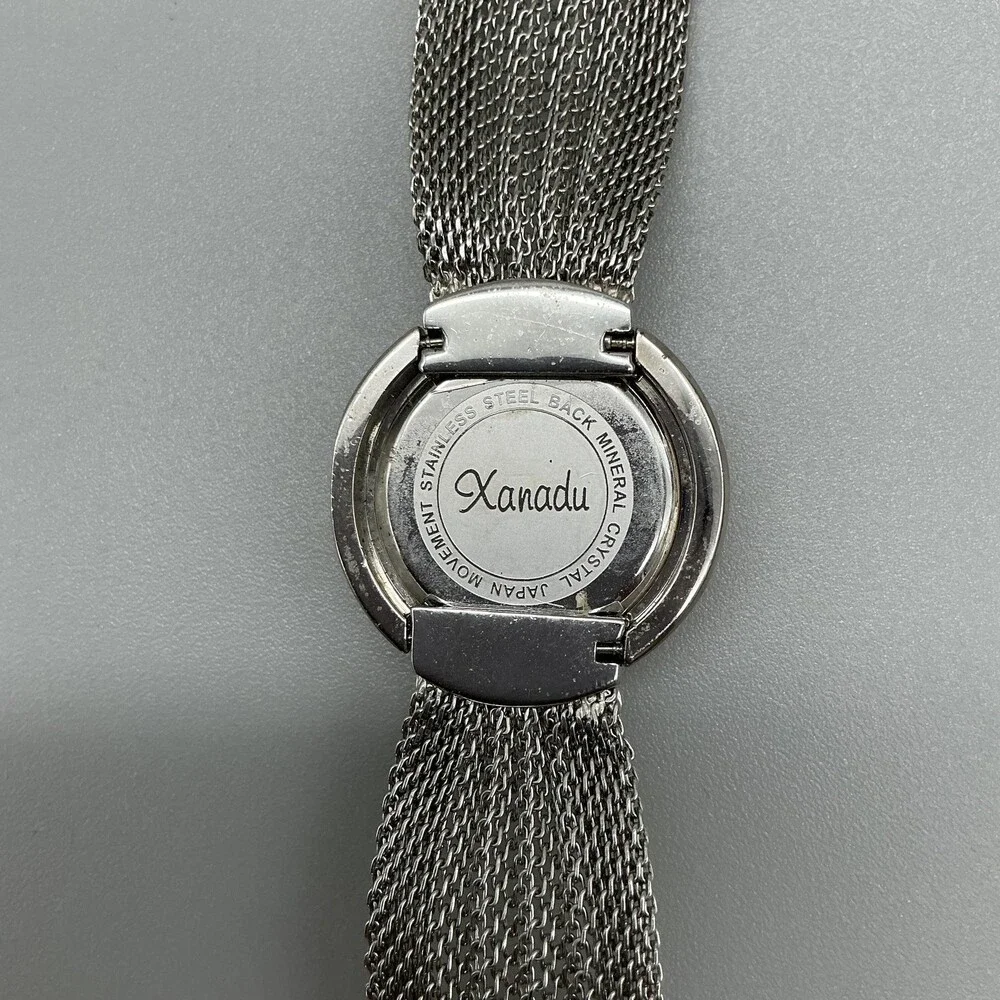 Xanadu Womens Watch 30mm Silver Crystal Bezel Mesh Band New Battery 6.5